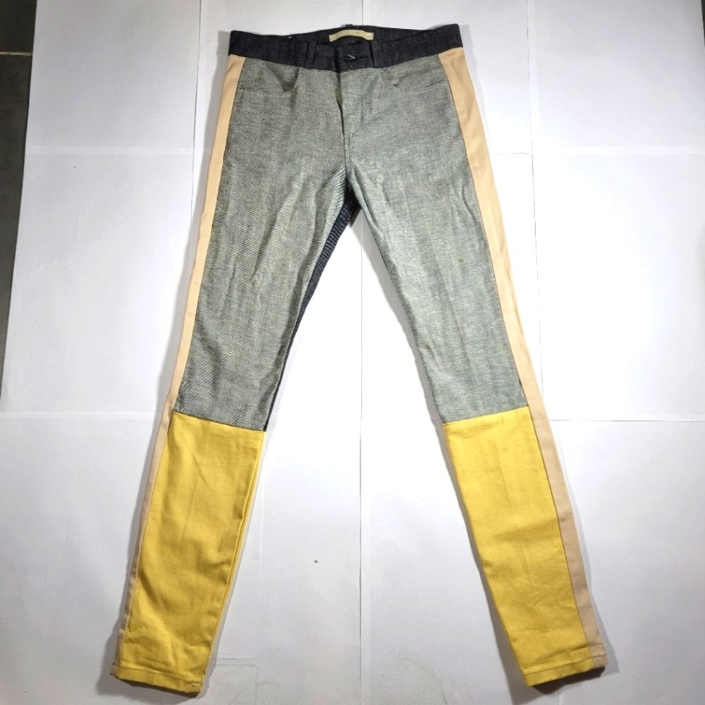 Color-blocked Denim Pants